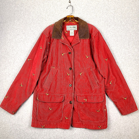 L.L. Bean Jackets & Blazers - LL Bean Vintage Archive Red Corduroy Pheasant Barn Jacket Coat Women’s Medium